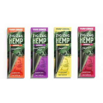 Zig Zag Terpene Hemp 2pk Cones - 15ct Display